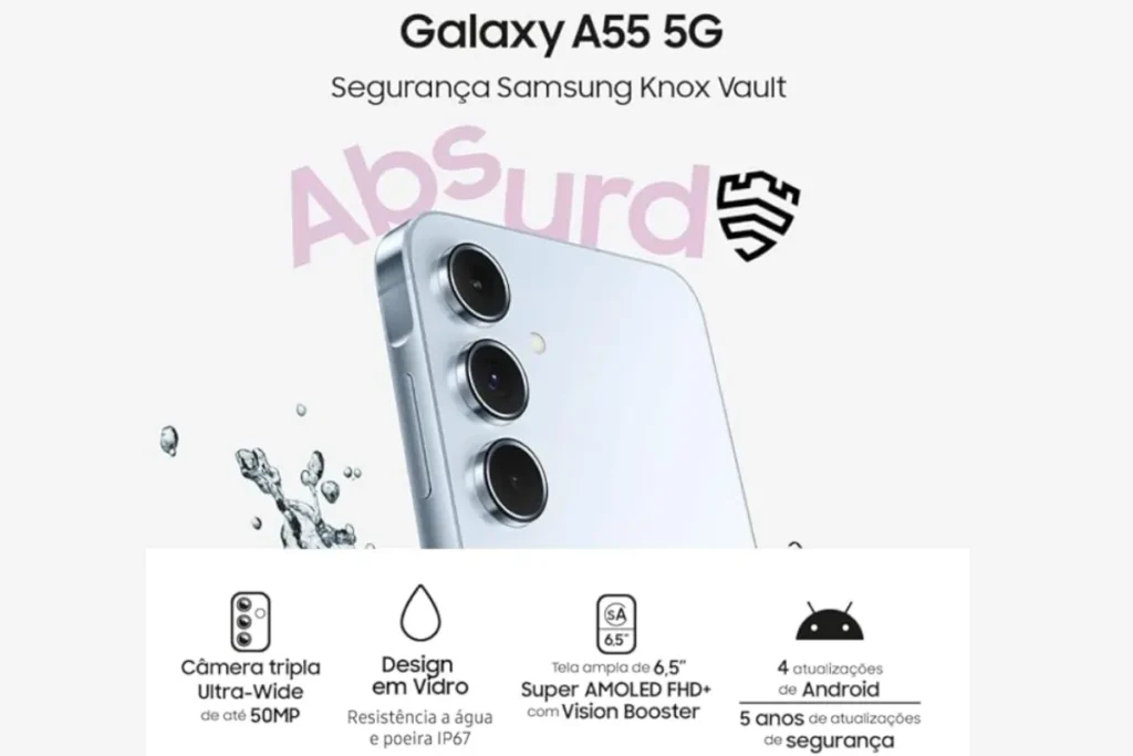 Recursos do Samsung Galaxy A55.