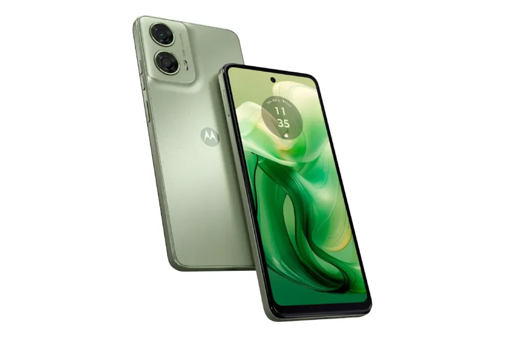 Imagem ilustrativa do Smartphone da Motorola na cor verde.