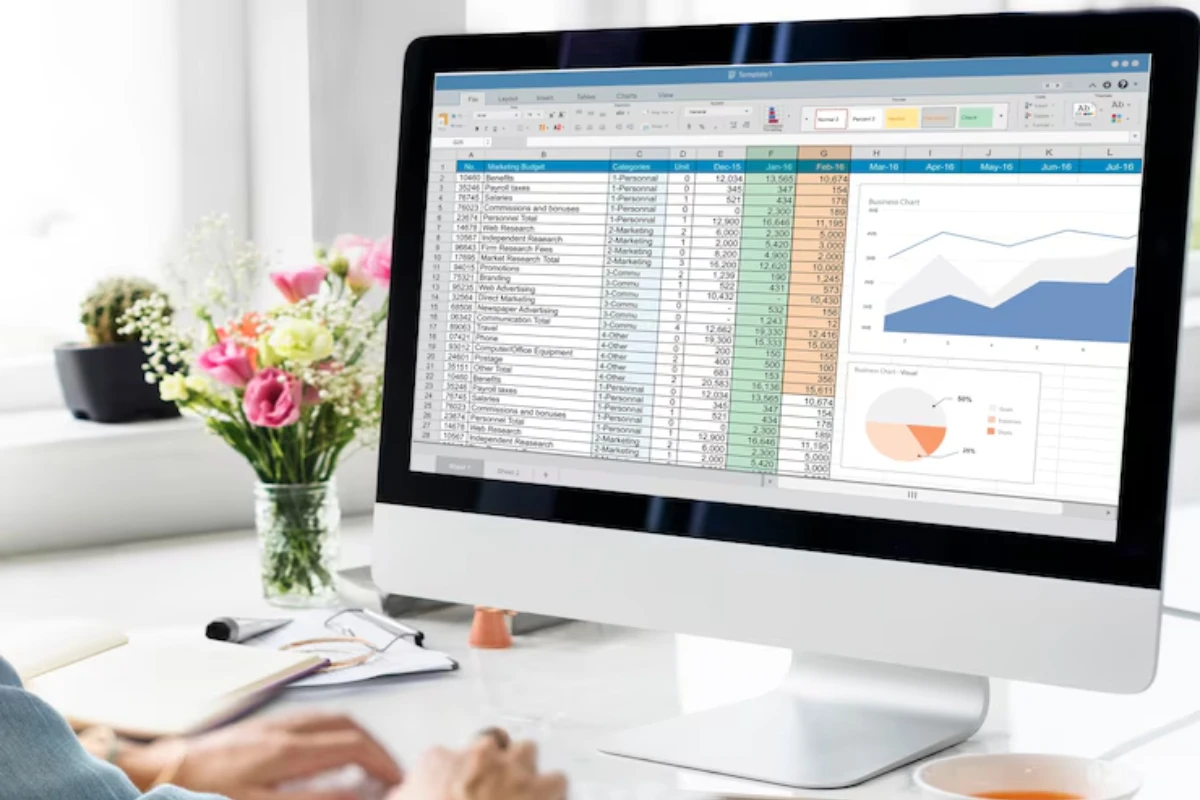 Planilhas de controle financeiro.